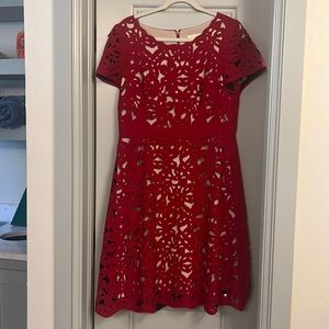 Red cut out dress from Anthropologie